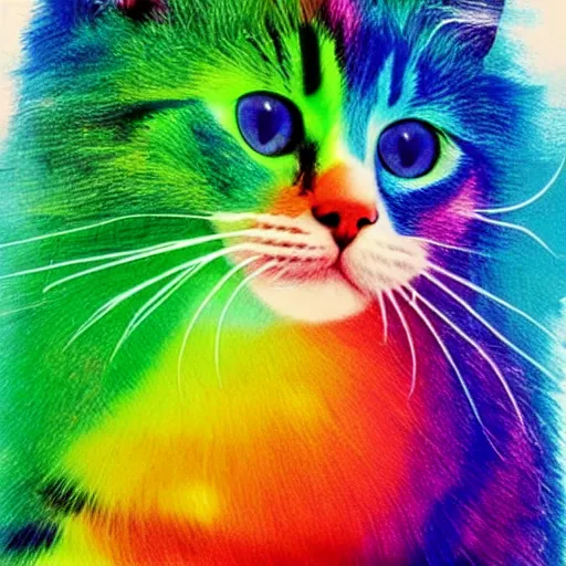Prompt: rainbow cat
