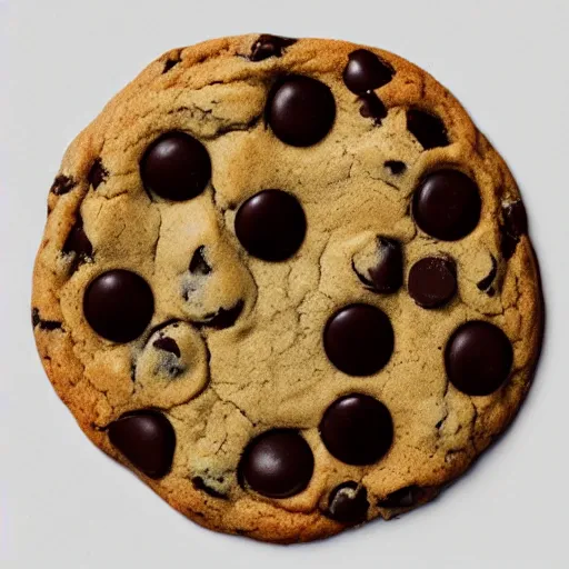 Prompt: a chocolate chip cookie, painted by piet mondriaan