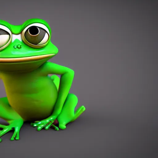 Image similar to pepe the Frog, octane render