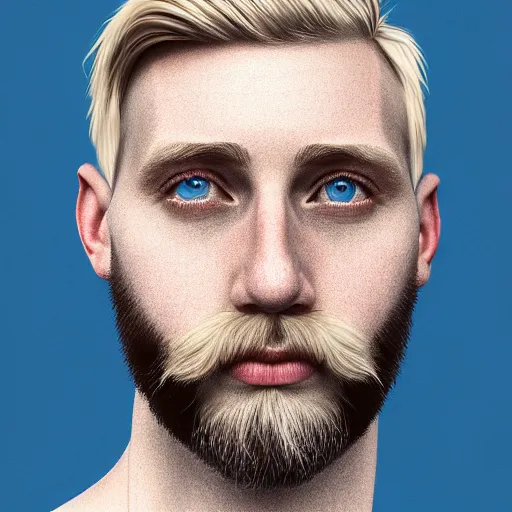 Image similar to A portrait of a british man, digital painting man with short blond hair and a short beard, blue eyes, pale skin, English heritage, digital art, head shot, 8k