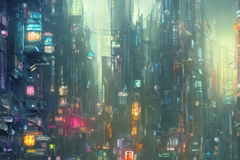 Prompt: a beautiful hyperdetailed matte wallpaper illustration of cyberpunk style of absolutely beautiful cyberpunk town, from china, perfectly shaded, atmospheric lighting, victo nagi, makoto shinkai, marc simonetti, greg rutkowski, artgerm, ross tran, chinese style