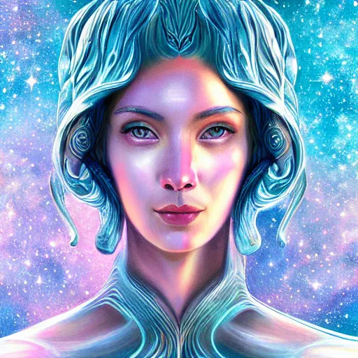 Prompt: perfectly detailed goddess of galaxies self portrait!! blessed by the universe with ever - increasing physical mental perfection, symmetrical! intricate, sensual features, highly detailed, universeral divine perfection!! digital painting, artstation, concept art, smooth, sharp focus, illustration