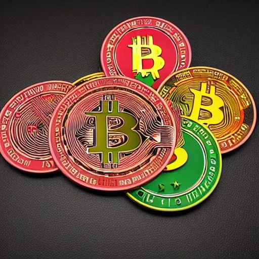 Prompt: gambling tokens as bitcoin, 3 d, photo from las vegas parano mobile