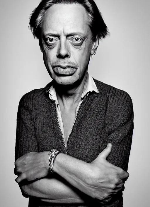 Image similar to portrait of beautiful female steve buscemi by mario testino, headshot, detailed, award winning, sony a 7 r