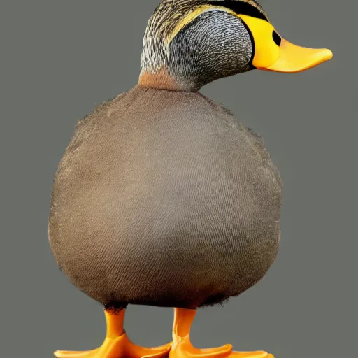 Prompt: antro duck with human arms