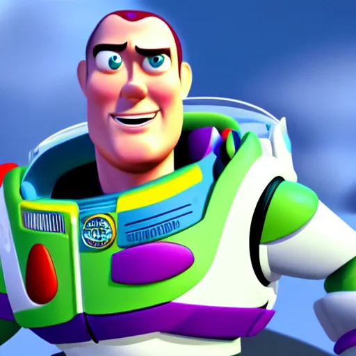 Prompt: Tom Cruise as Buzz Lightyear, movie screenshot from Toy Story, 4k UHD, wallpaper, artstation