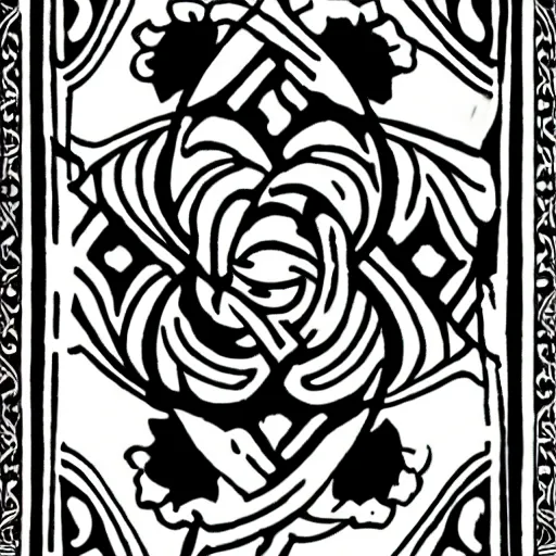 Prompt: xiii tudor rose, white rose of york, tarot, symbol on death card tarot, black and white, illustration