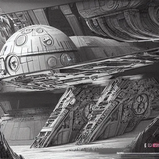 Prompt: highly detailed doodle art of scenes from star wars concept art fanart, detailed and intricate environment