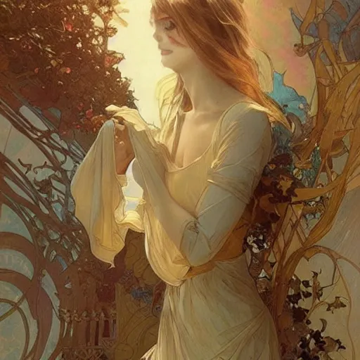 Image similar to a stairway to heaven that is collapsing, art by artgerm and greg rutkowski and alphonse mucha, elegant, intricate, highly detailed, digital painting, artstation, concept art, sharp focus, illustration, 8 k