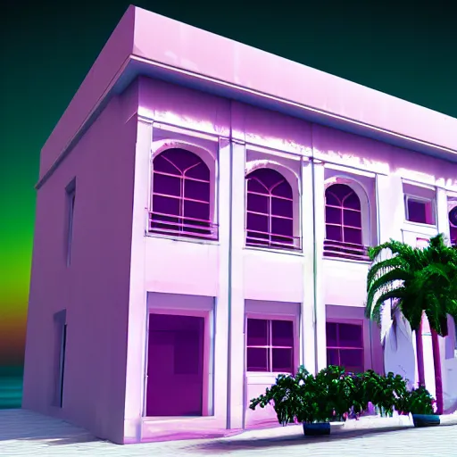 Image similar to vaporwave house, concept