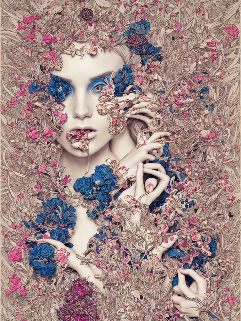 Image similar to fragrance advertising campaign by james jean, highly detailed, intricate