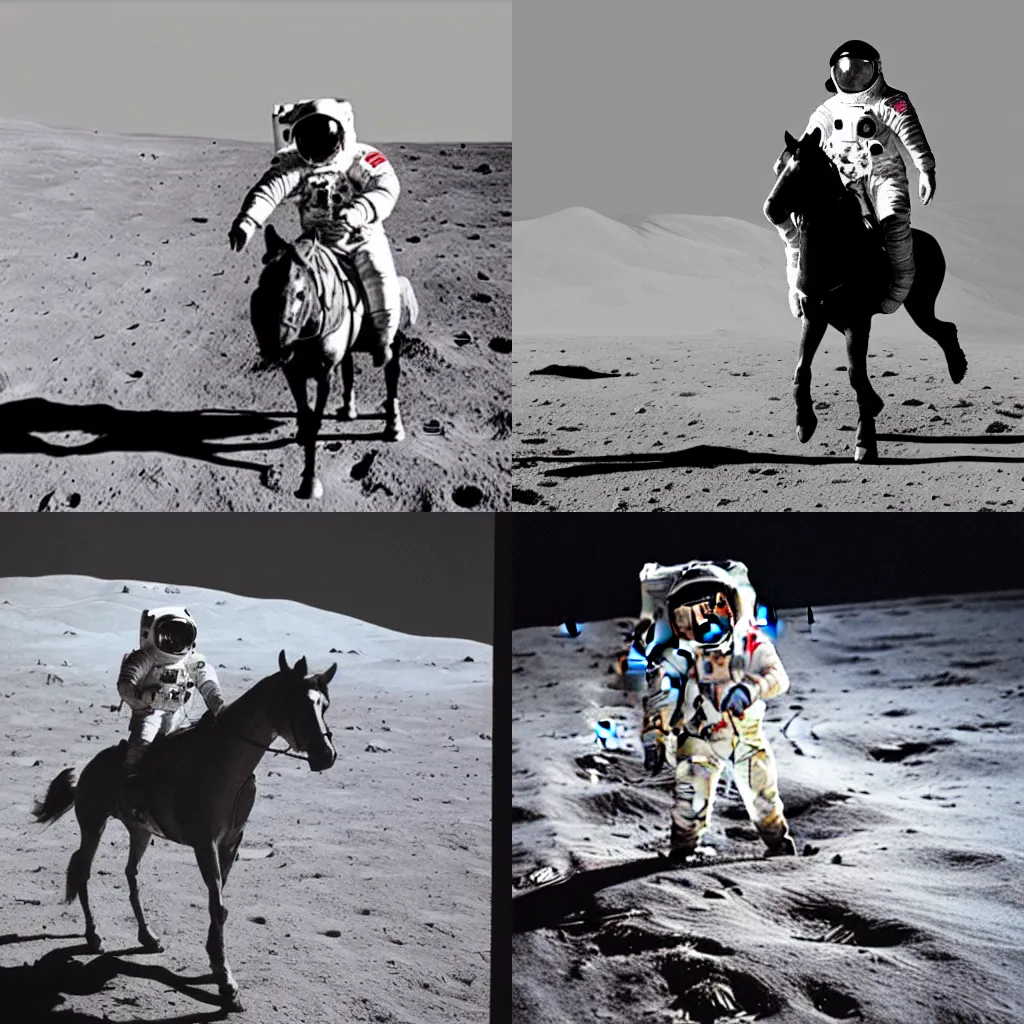 Image similar to astronaut riding a horse on the moon