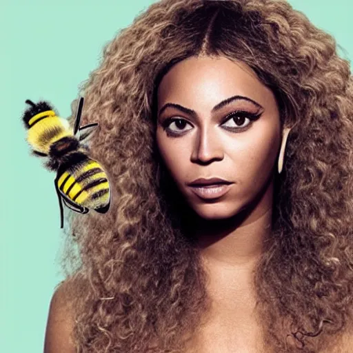 Image similar to bee with human face resembling beyonce