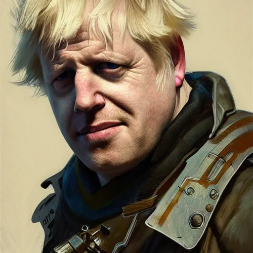 Prompt: portrait of boris johnson in fallout 3, real life skin, intricate, elegant, highly detailed, artstation, concept art, smooth, sharp focus, art by artgerm and greg rutkowski and alphonse mucha