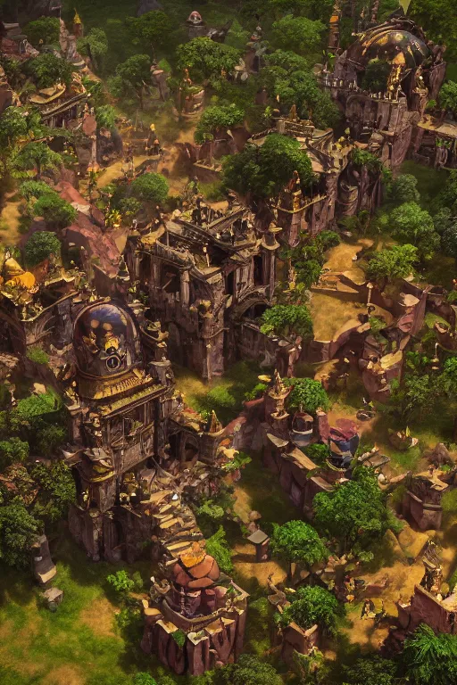 Prompt: Ouro Preto minas gerais artwork by dota2 Rendering with several goblins . full of details, by lol and warcraft, Matte painting, trending on artstation and unreal engine