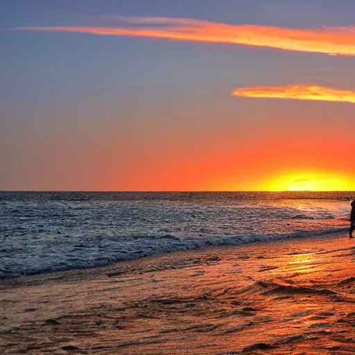 Image similar to sunset in tel aviv's beach