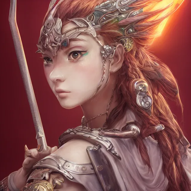 Prompt: studio portrait of lawful good colorful female lancer paladin as absurdly beautiful, elegant, young sensual anime girl, ultrafine hyperrealistic detailed face illustration by kim jung gi, irakli nadar, intricate linework, sharp focus, bright colors, matte, octopath traveler, final fantasy, unreal engine highly rendered, global illumination, radiant light, intricate environment