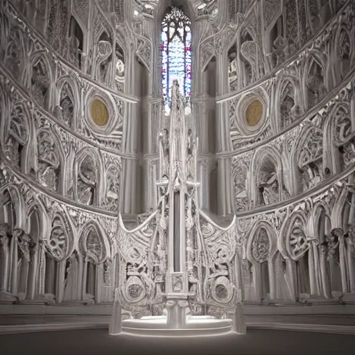 Prompt: a hyperrealistic 3 d render of a delicate ivory sculpture of an ornate detailed cathedral populated by mandelbrot fractals, micro detail, unreal engine, backlit lighting, psychedelic, octane renderer, catholicpunk, glowing, white color scheme, photorealistic, physically based rendering, angelic, colorful, carved soap, trending on cgsociety