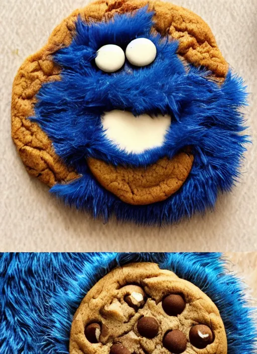 Image similar to a cookie monster fur coat