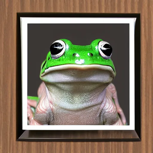 Prompt: cute frog portrait