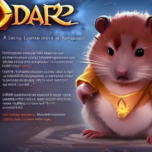 Prompt: a hamster in dota 2 lore