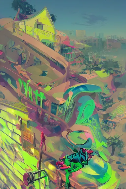 Image similar to 3 d render graffiti nature micro world fluo, art gta 5 cover, official fanart behance hd artstation by jesper ejsing, by rhads, makoto shinkai and lois van baarle, ilya kuvshinov, ossdraws