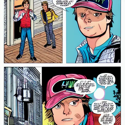 Image similar to marty mcfly back to the future comic book page