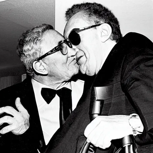 Image similar to henry kissinger kissing henry vacuum cleaner