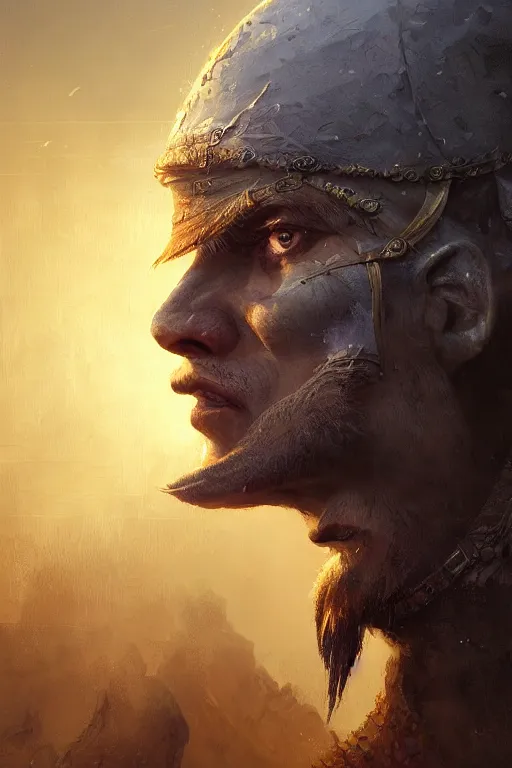 Image similar to gediminas pranckevicius jibaro hindu warrior, close - up portrait, fierce, intricate, elegant, volumetric lighting, scenery, digital painting, highly detailed, artstation, sharp focus, illustration, concept art, ruan jia, steve mccurry