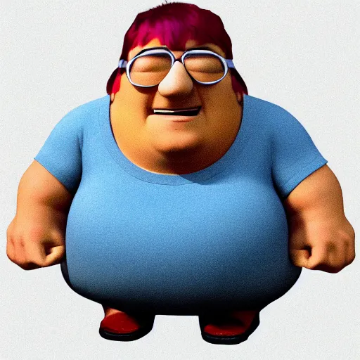 Image similar to 3 d ray traced rendering of peter griffin. 8 k, subsurface scattering, 4 0 0 0 samples, denoised