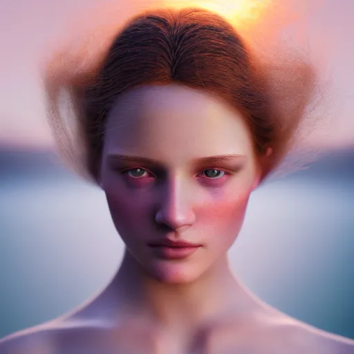 Image similar to photographic portrait of a stunningly beautiful renaissance female in soft dreamy light at sunset, contemporary fashion shoot, by edward robert hughes, annie leibovitz and steve mccurry, david lazar, jimmy nelsson, extremely detailed, hyperrealistic, perfect face, octane render