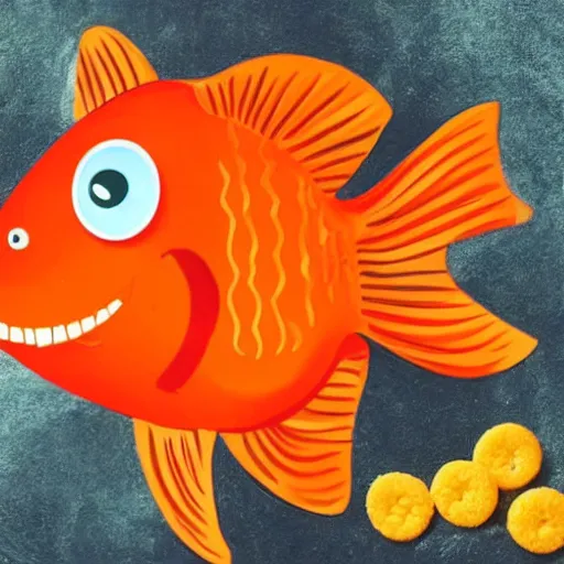Prompt: the snack that smiles back, goldfish!
