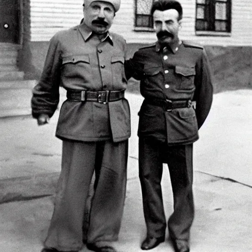 Image similar to Photo of Joseph Stalin friendship with communist soviet dragon creature ,