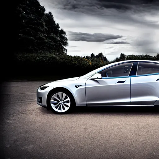 Image similar to full length photo of a tesla model s as a limousine, advertising photography, hdr 8 k photo