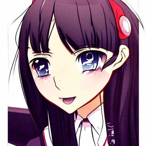 Image similar to character portrait of high school girl in japanese anime by aniplex, by CLIP STUDIO, trending on pixiv