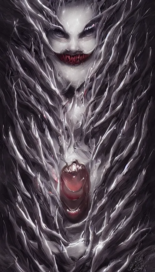 Prompt: a storm vortex made of many demonic eyes and teeth, by artgerm