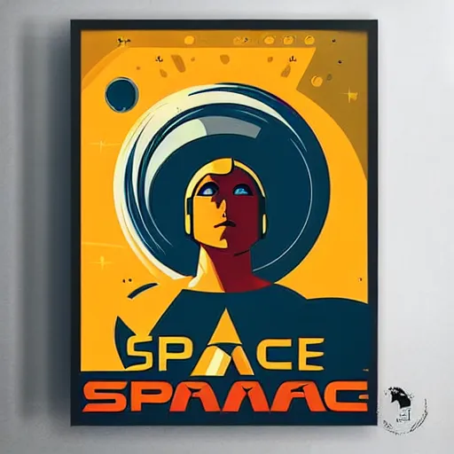 Image similar to a space travel poster, space opera, retro - futuristic poster style, amazing composition, old poster on a wall