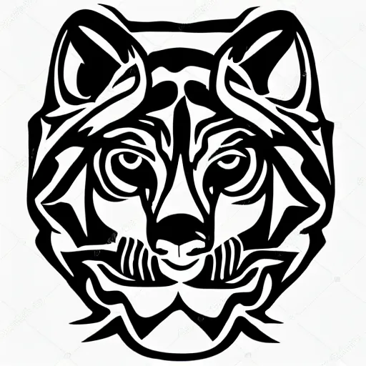 Image similar to tattoo stencil on paper detailed vector cougar