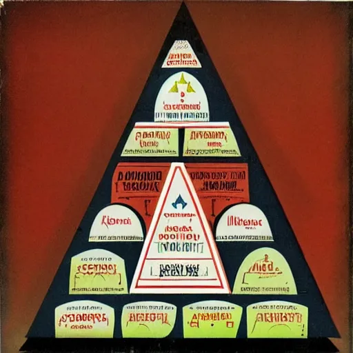 Image similar to oldschool 8 0 s pyramid!!! triangle!!! cardboard!!! soviet ussr milk pack, blue, red, white, in game pathologic 2