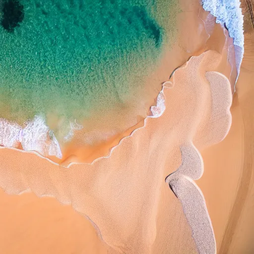 Image similar to aerial drone photograph of a beautiful beach in western Australia, red!! sand, golden hour, high quality, award winning, Canon EOS R3, f/1.4, ISO 200, 1/160s, 8K, RAW, unedited, symmetrical balance, in-frame