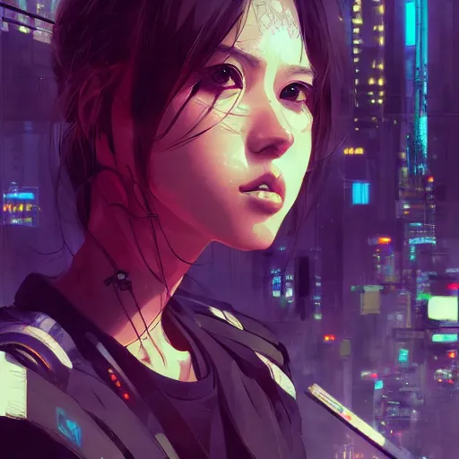 Prompt: ultra realistic beautiful cyberpunk kowloon techno art, beautiful alluring anime teen, art by wlop and artgerm and greg rutkowski, ilya kuvshinov, yoji shinkawa, intricate, elegant, sharp focus, illustration, highly detailed, concept art, matte, trending on artstation, anime, beautiful sunlight and shadows