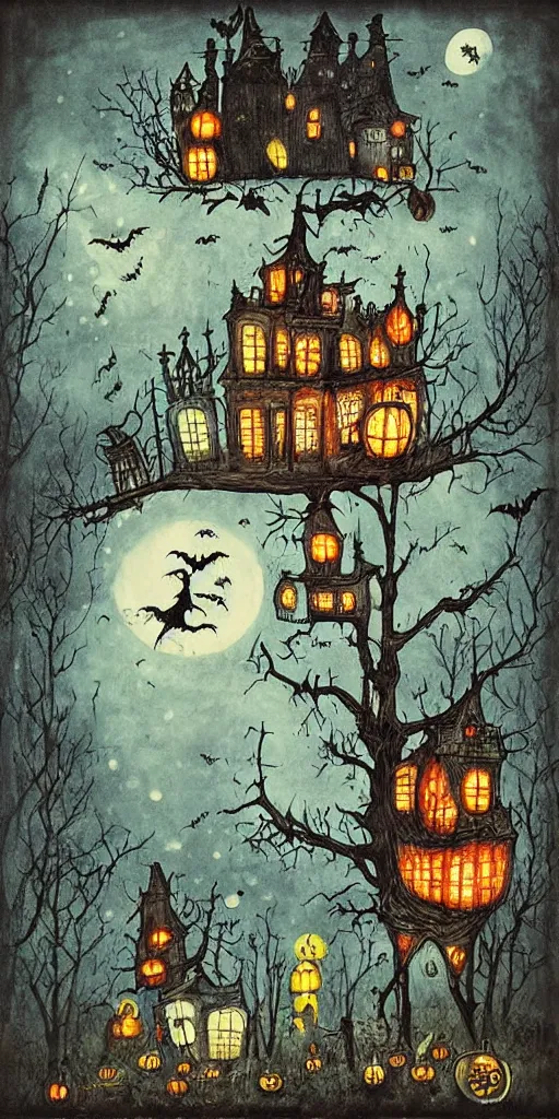 Image similar to a halloween scene by alexander jansson