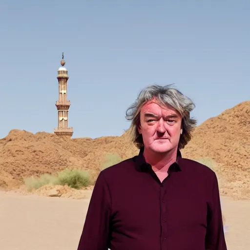 Prompt: james may on a trip to mecca, 4 k image