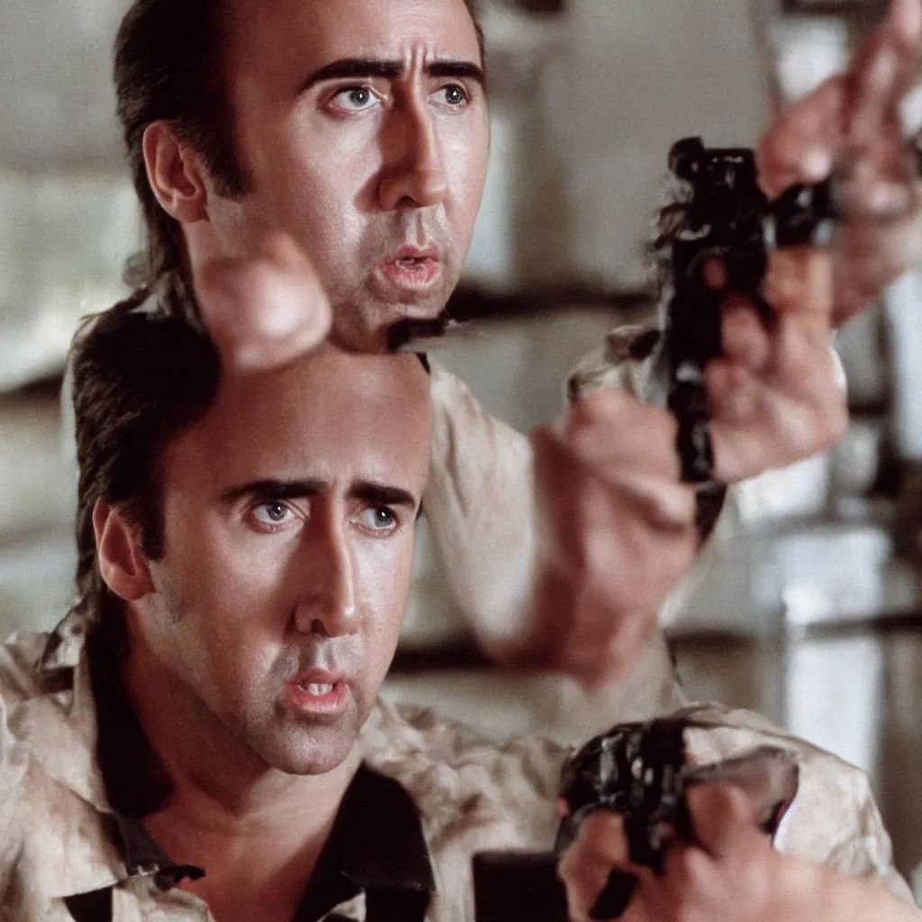 Image similar to full body photograph of nicolas cage in 1 9 8 9 young handsome thin face detail hd 8 k