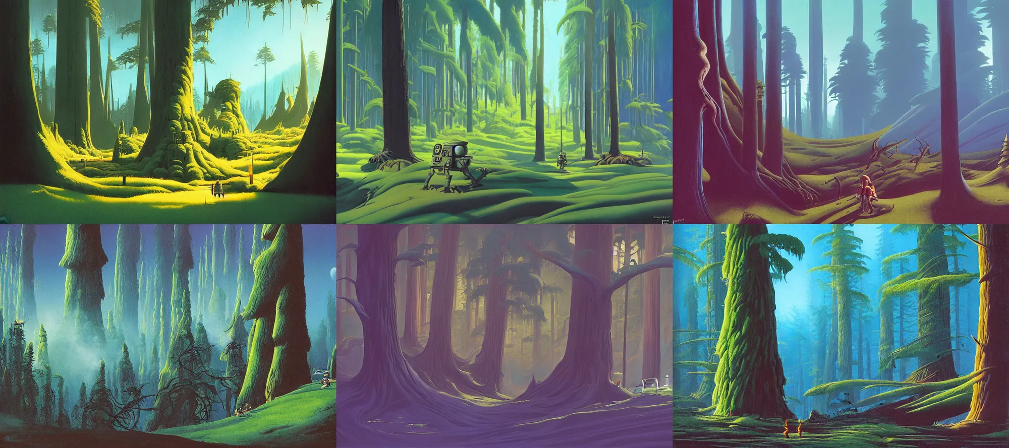 Endor landscape in the style of Dr. Seuss, starships, | Stable ...