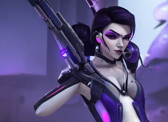 Image similar to widowmaker, overwatch, 4 k, screenshot, high detailed