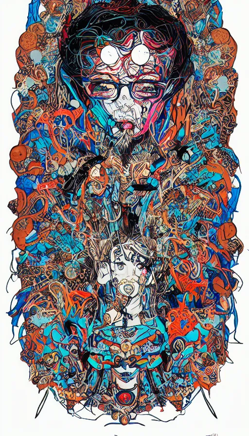 Prompt: portrait of a digital shaman, by james jean