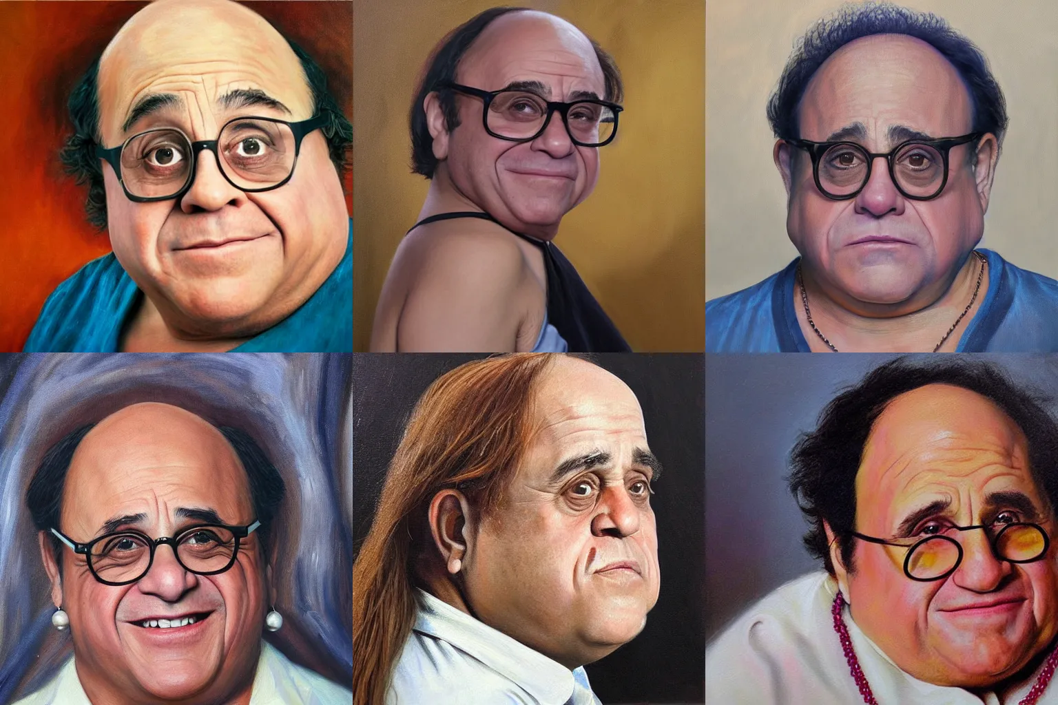Prompt: Danny Devito as the Girl in the Pearl Earing, oil painting, detailed