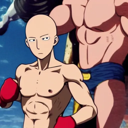 ripped shirtless saitama one punch man instagram, Stable Diffusion