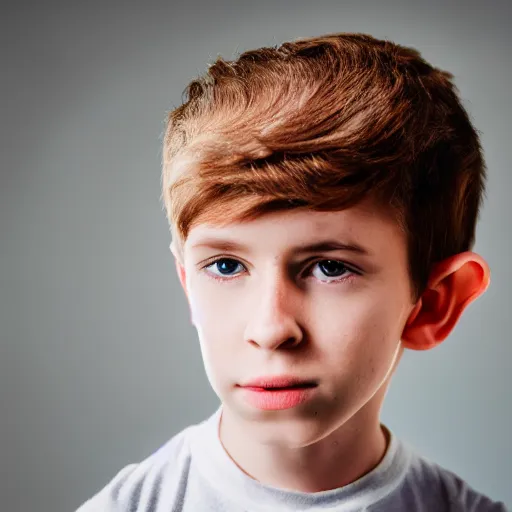 Image similar to a portrait of an elvish young boy, looking like Bart Simpson, Bart Simpson hairstyle, 8k, beautiful